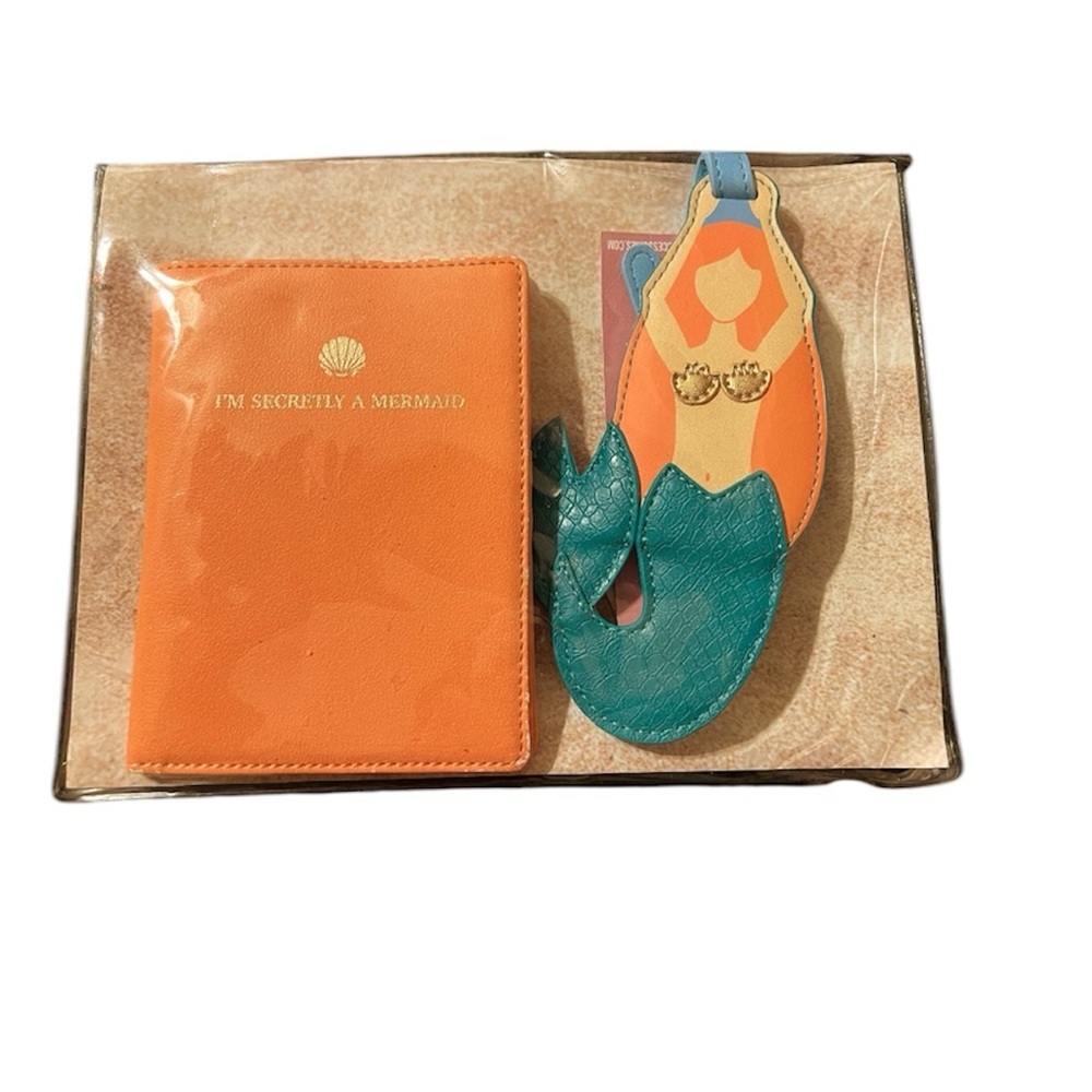 Passport Holder with Mermaid Tag
